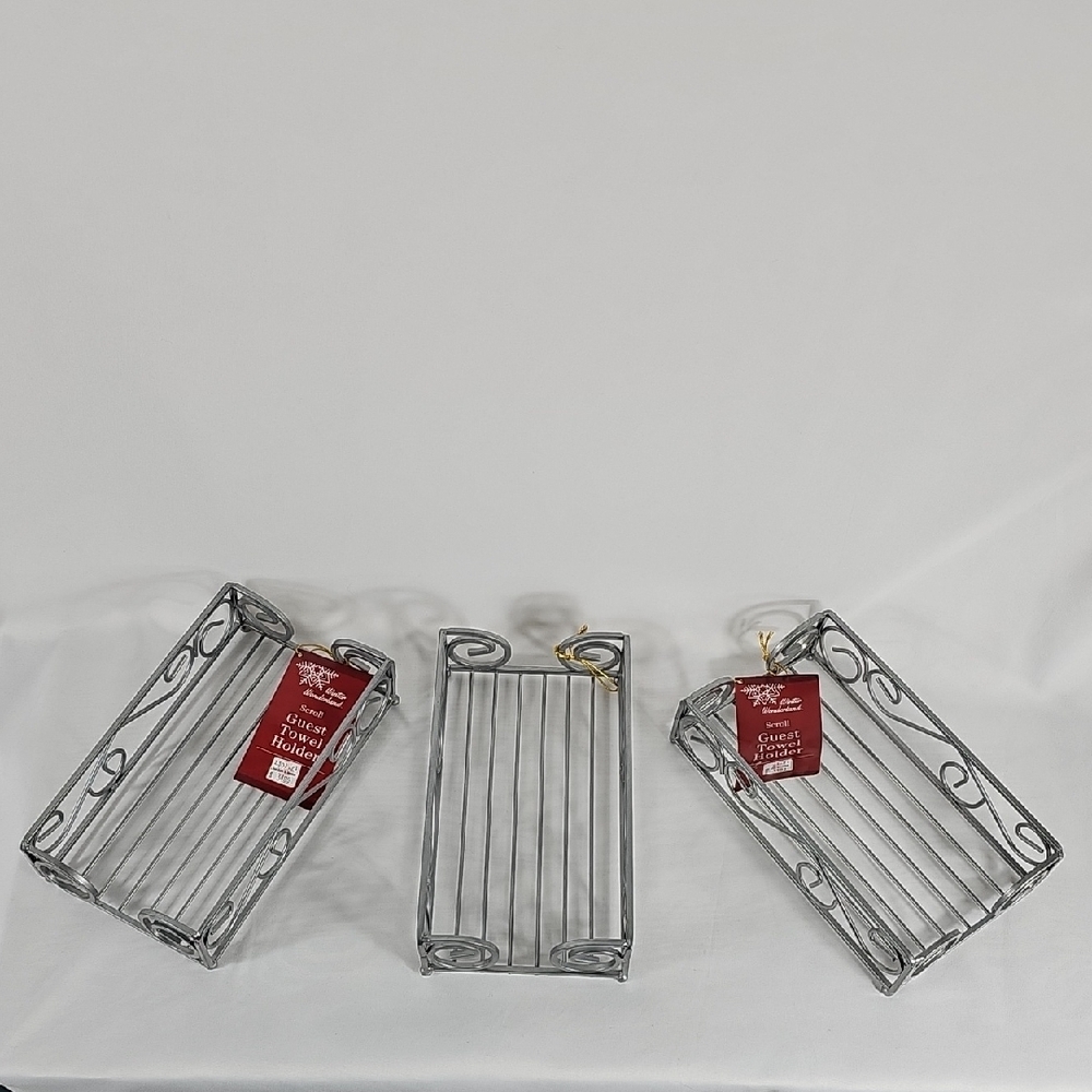 Silver Wire Guest Towel Holders Set